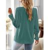 imageFalechay Boho Tops for Women V Neck Blouses Flowy Swiss Dot Dressy Casual Lace Womens Long Sleeve Shirts Trendy 2026Cyan