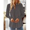 imageFalechay Boho Tops for Women V Neck Blouses Flowy Swiss Dot Dressy Casual Lace Womens Long Sleeve Shirts Trendy 2026Dark Gray