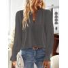 imageFalechay Boho Tops for Women V Neck Blouses Flowy Swiss Dot Dressy Casual Lace Womens Long Sleeve Shirts Trendy 2026Dark Gray
