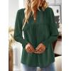 imageFalechay Boho Tops for Women V Neck Blouses Flowy Swiss Dot Dressy Casual Lace Womens Long Sleeve Shirts Trendy 2026Dark Green