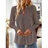 imageFalechay Boho Tops for Women V Neck Blouses Flowy Swiss Dot Dressy Casual Lace Womens Long Sleeve Shirts Trendy 2026Dusty Purple