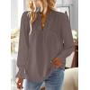 imageFalechay Boho Tops for Women V Neck Blouses Flowy Swiss Dot Dressy Casual Lace Womens Long Sleeve Shirts Trendy 2026Dusty Purple