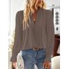 imageFalechay Boho Tops for Women V Neck Blouses Flowy Swiss Dot Dressy Casual Lace Womens Long Sleeve Shirts Trendy 2026Dusty Purple