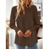 imageFalechay Boho Tops for Women V Neck Blouses Flowy Swiss Dot Dressy Casual Lace Womens Long Sleeve Shirts Trendy 2026Espresso