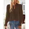 imageFalechay Boho Tops for Women V Neck Blouses Flowy Swiss Dot Dressy Casual Lace Womens Long Sleeve Shirts Trendy 2026Espresso