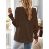 imageFalechay Boho Tops for Women V Neck Blouses Flowy Swiss Dot Dressy Casual Lace Womens Long Sleeve Shirts Trendy 2026Espresso