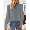 imageFalechay Boho Tops for Women V Neck Blouses Flowy Swiss Dot Dressy Casual Lace Womens Long Sleeve Shirts Trendy 2026Graygreen