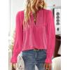 imageFalechay Boho Tops for Women V Neck Blouses Flowy Swiss Dot Dressy Casual Lace Womens Long Sleeve Shirts Trendy 2026Hot Pink