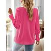 imageFalechay Boho Tops for Women V Neck Blouses Flowy Swiss Dot Dressy Casual Lace Womens Long Sleeve Shirts Trendy 2026Hot Pink