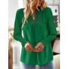 imageFalechay Boho Tops for Women V Neck Blouses Flowy Swiss Dot Dressy Casual Lace Womens Long Sleeve Shirts Trendy 2026Kelly Green