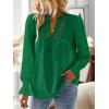 imageFalechay Boho Tops for Women V Neck Blouses Flowy Swiss Dot Dressy Casual Lace Womens Long Sleeve Shirts Trendy 2026Kelly Green