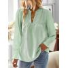 imageFalechay Boho Tops for Women V Neck Blouses Flowy Swiss Dot Dressy Casual Lace Womens Long Sleeve Shirts Trendy 2026Light Green