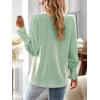 imageFalechay Boho Tops for Women V Neck Blouses Flowy Swiss Dot Dressy Casual Lace Womens Long Sleeve Shirts Trendy 2026Light Green