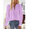 imageFalechay Boho Tops for Women V Neck Blouses Flowy Swiss Dot Dressy Casual Lace Womens Long Sleeve Shirts Trendy 2026Light Purple