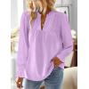 imageFalechay Boho Tops for Women V Neck Blouses Flowy Swiss Dot Dressy Casual Lace Womens Long Sleeve Shirts Trendy 2026Light Purple