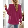 imageFalechay Boho Tops for Women V Neck Blouses Flowy Swiss Dot Dressy Casual Lace Womens Long Sleeve Shirts Trendy 2026Magenta
