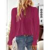 imageFalechay Boho Tops for Women V Neck Blouses Flowy Swiss Dot Dressy Casual Lace Womens Long Sleeve Shirts Trendy 2026Magenta