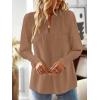 imageFalechay Boho Tops for Women V Neck Blouses Flowy Swiss Dot Dressy Casual Lace Womens Long Sleeve Shirts Trendy 2026Mocha
