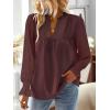 imageFalechay Boho Tops for Women V Neck Blouses Flowy Swiss Dot Dressy Casual Lace Womens Long Sleeve Shirts Trendy 2026Mulberry