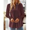 imageFalechay Boho Tops for Women V Neck Blouses Flowy Swiss Dot Dressy Casual Lace Womens Long Sleeve Shirts Trendy 2026Mulberry