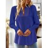 imageFalechay Boho Tops for Women V Neck Blouses Flowy Swiss Dot Dressy Casual Lace Womens Long Sleeve Shirts Trendy 2026Royal Blue