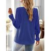 imageFalechay Boho Tops for Women V Neck Blouses Flowy Swiss Dot Dressy Casual Lace Womens Long Sleeve Shirts Trendy 2026Royal Blue
