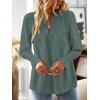 imageFalechay Boho Tops for Women V Neck Blouses Flowy Swiss Dot Dressy Casual Lace Womens Long Sleeve Shirts Trendy 2026Sage Green