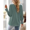 imageFalechay Boho Tops for Women V Neck Blouses Flowy Swiss Dot Dressy Casual Lace Womens Long Sleeve Shirts Trendy 2026Sage Green