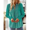 imageFalechay Boho Tops for Women V Neck Blouses Flowy Swiss Dot Dressy Casual Lace Womens Long Sleeve Shirts Trendy 2026Turquoise