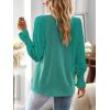 imageFalechay Boho Tops for Women V Neck Blouses Flowy Swiss Dot Dressy Casual Lace Womens Long Sleeve Shirts Trendy 2026Turquoise