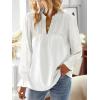 imageFalechay Boho Tops for Women V Neck Blouses Flowy Swiss Dot Dressy Casual Lace Womens Long Sleeve Shirts Trendy 2026White