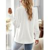 imageFalechay Boho Tops for Women V Neck Blouses Flowy Swiss Dot Dressy Casual Lace Womens Long Sleeve Shirts Trendy 2026White