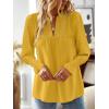 imageFalechay Boho Tops for Women V Neck Blouses Flowy Swiss Dot Dressy Casual Lace Womens Long Sleeve Shirts Trendy 2026Yellow