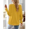 imageFalechay Boho Tops for Women V Neck Blouses Flowy Swiss Dot Dressy Casual Lace Womens Long Sleeve Shirts Trendy 2026Yellow