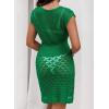 imageFalechay Swimsuit Coverup for Women Crochet Short Sleeve Bathing Suit Cover Up 2026 Swimwear Beach Dress Mesh Vacation OutfitGreen1
