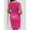 imageFalechay Swimsuit Coverup for Women Crochet Short Sleeve Bathing Suit Cover Up 2026 Swimwear Beach Dress Mesh Vacation OutfitHot Pink