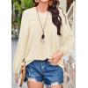 imageFalechay Womens Fall Tops Crewneck Long Sleeve Striped Shirts Dressy Casual Ribbed Blouses Flowy Hem Boho Clothing 2025Apricot
