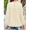 imageFalechay Womens Fall Tops Crewneck Long Sleeve Striped Shirts Dressy Casual Ribbed Blouses Flowy Hem Boho Clothing 2025Apricot