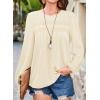 imageFalechay Womens Fall Tops Crewneck Long Sleeve Striped Shirts Dressy Casual Ribbed Blouses Flowy Hem Boho Clothing 2025Apricot