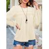 imageFalechay Womens Fall Tops Crewneck Long Sleeve Striped Shirts Dressy Casual Ribbed Blouses Flowy Hem Boho Clothing 2025Apricot