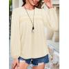 imageFalechay Womens Fall Tops Crewneck Long Sleeve Striped Shirts Dressy Casual Ribbed Blouses Flowy Hem Boho Clothing 2025Apricot