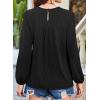 imageFalechay Womens Fall Tops Crewneck Long Sleeve Striped Shirts Dressy Casual Ribbed Blouses Flowy Hem Boho Clothing 2025Black