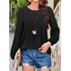 imageFalechay Womens Fall Tops Crewneck Long Sleeve Striped Shirts Dressy Casual Ribbed Blouses Flowy Hem Boho Clothing 2025Black