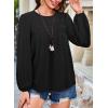 imageFalechay Womens Fall Tops Crewneck Long Sleeve Striped Shirts Dressy Casual Ribbed Blouses Flowy Hem Boho Clothing 2025Black