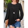 imageFalechay Womens Fall Tops Crewneck Long Sleeve Striped Shirts Dressy Casual Ribbed Blouses Flowy Hem Boho Clothing 2025Black