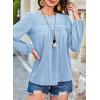 imageFalechay Womens Fall Tops Crewneck Long Sleeve Striped Shirts Dressy Casual Ribbed Blouses Flowy Hem Boho Clothing 2025Blue