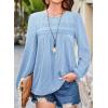imageFalechay Womens Fall Tops Crewneck Long Sleeve Striped Shirts Dressy Casual Ribbed Blouses Flowy Hem Boho Clothing 2025Blue