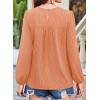 imageFalechay Womens Fall Tops Crewneck Long Sleeve Striped Shirts Dressy Casual Ribbed Blouses Flowy Hem Boho Clothing 2025Bright Orange