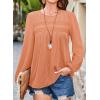 imageFalechay Womens Fall Tops Crewneck Long Sleeve Striped Shirts Dressy Casual Ribbed Blouses Flowy Hem Boho Clothing 2025Bright Orange