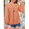 imageFalechay Womens Fall Tops Crewneck Long Sleeve Striped Shirts Dressy Casual Ribbed Blouses Flowy Hem Boho Clothing 2025Bright Orange